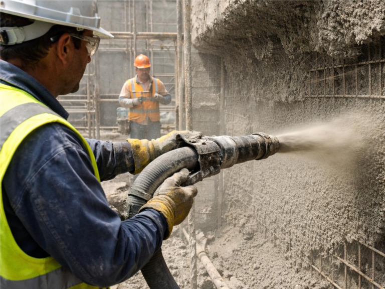 Shotcreting Services for concrete repair, slope stabilization, and structural strengthening using advanced shotcrete application