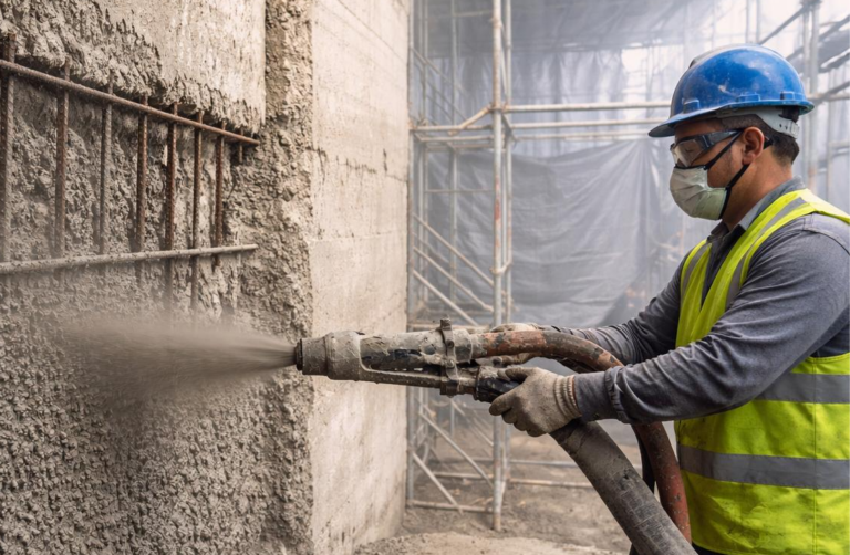 Shotcrete Structural Repair in India for damaged concrete structures.